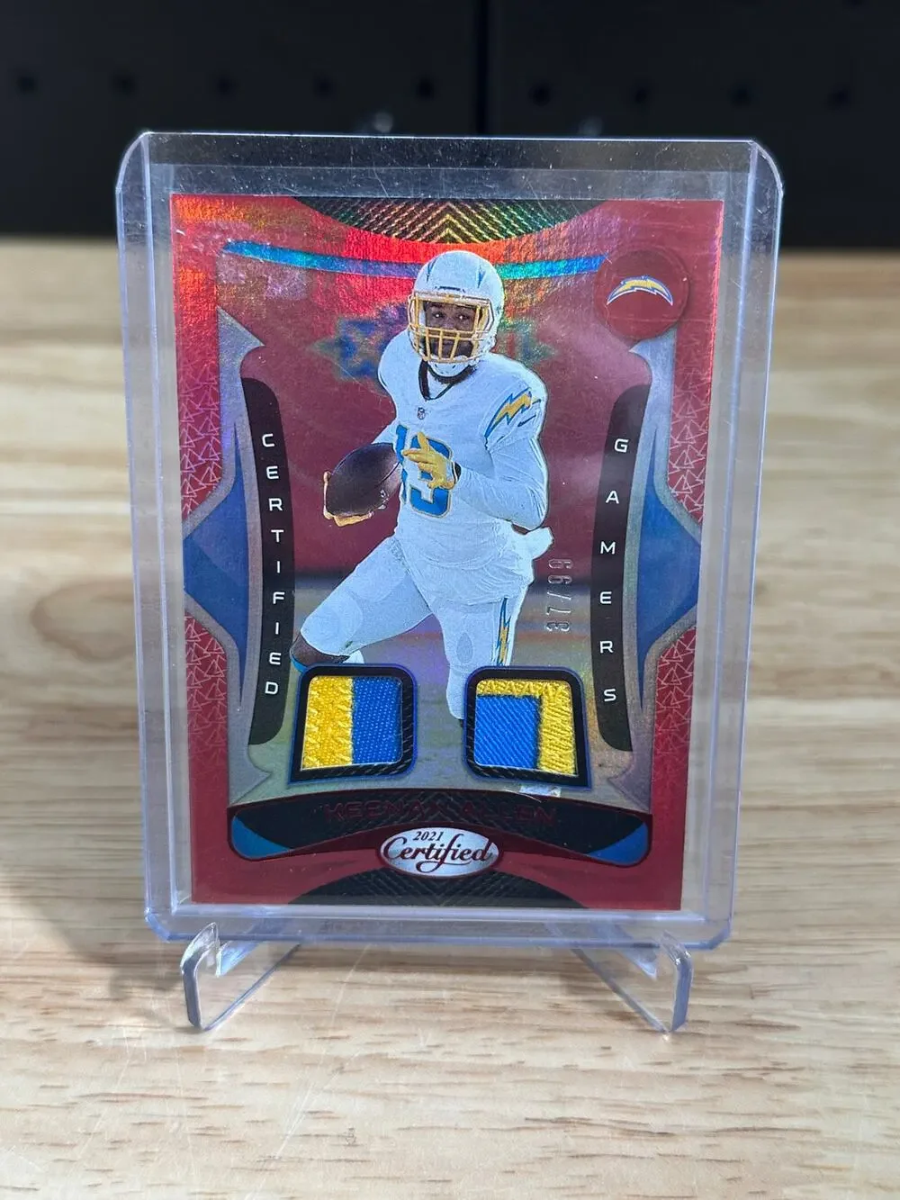 2021 Panini Certified Gamers Keenan Allen Dual Game Used Prime Patch /99